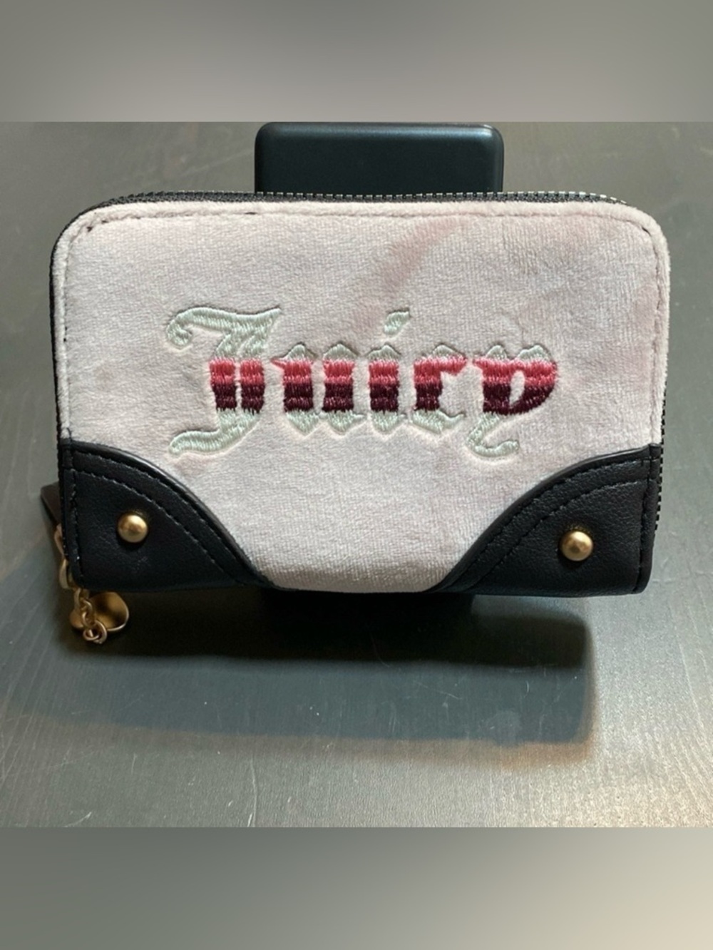Juicy Couture Double Zip Around Retro Wallet in Blush Pink